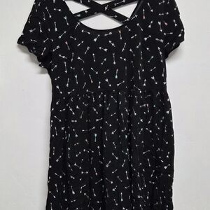 Black Dress with Colorful Pattern